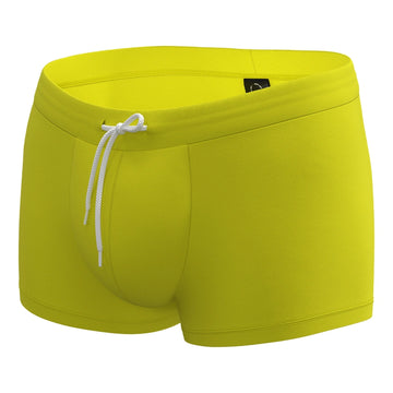Anatomic Intimate 2.1 yellow men’s swim trunks with drawstring, anatomical fit, front view