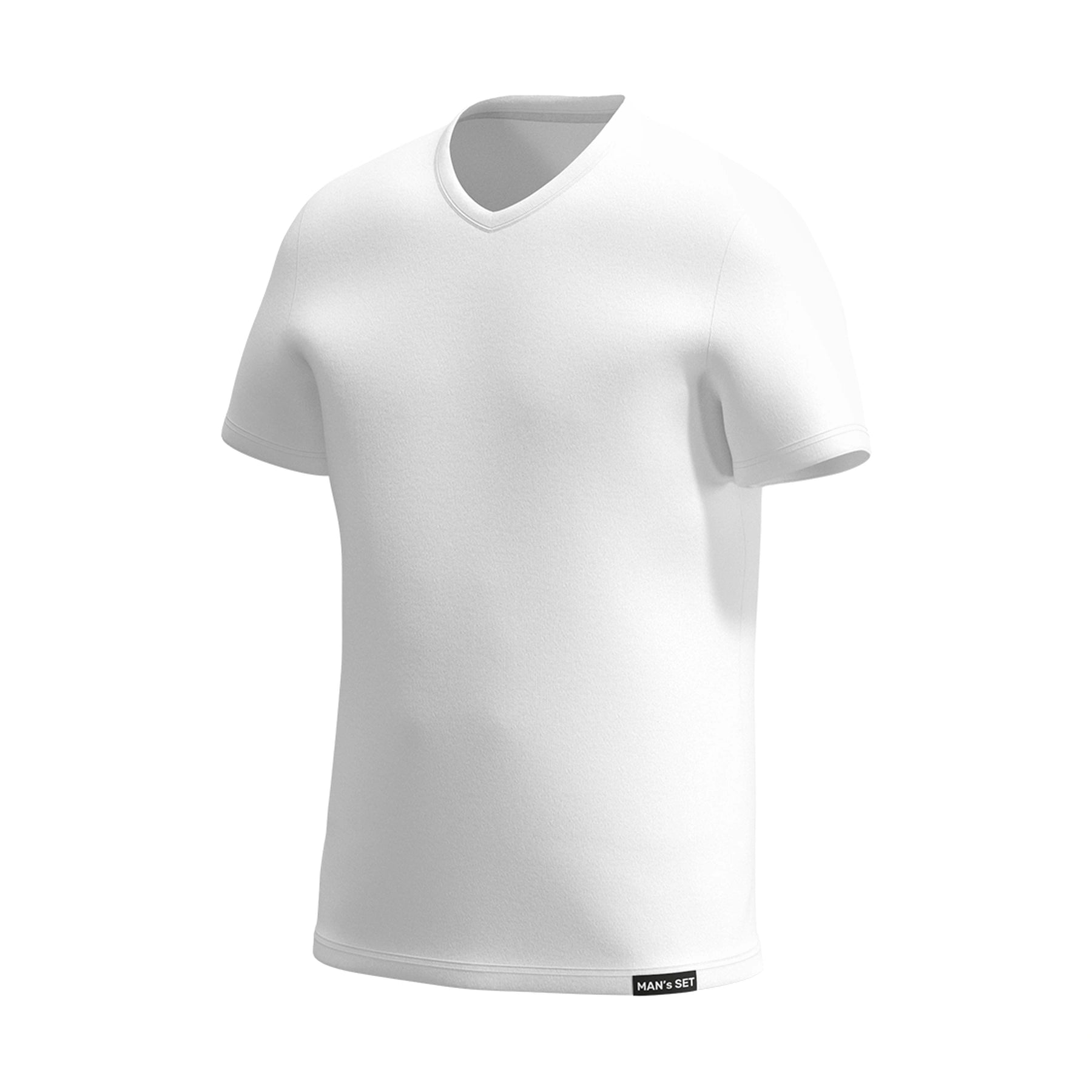 Slip Basic V-neck 4XL–8XL Blanco con bragueta abierta