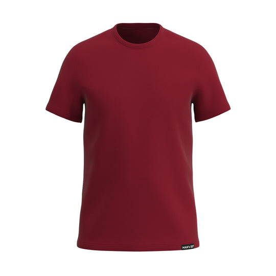 Super-soft Crew Neck T-Shirt, Burgundy