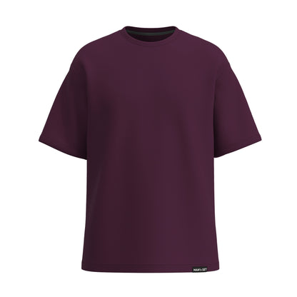 Soft Cotton Oversized T-Shirt, Plum