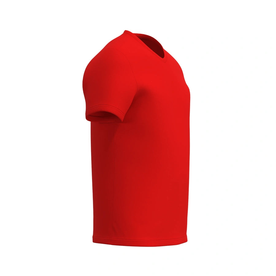 T-shirt super doux à col en V pour enfants, rouge
