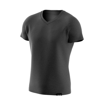 Premium Cotton Basic V-neck T-shirt, Graphite