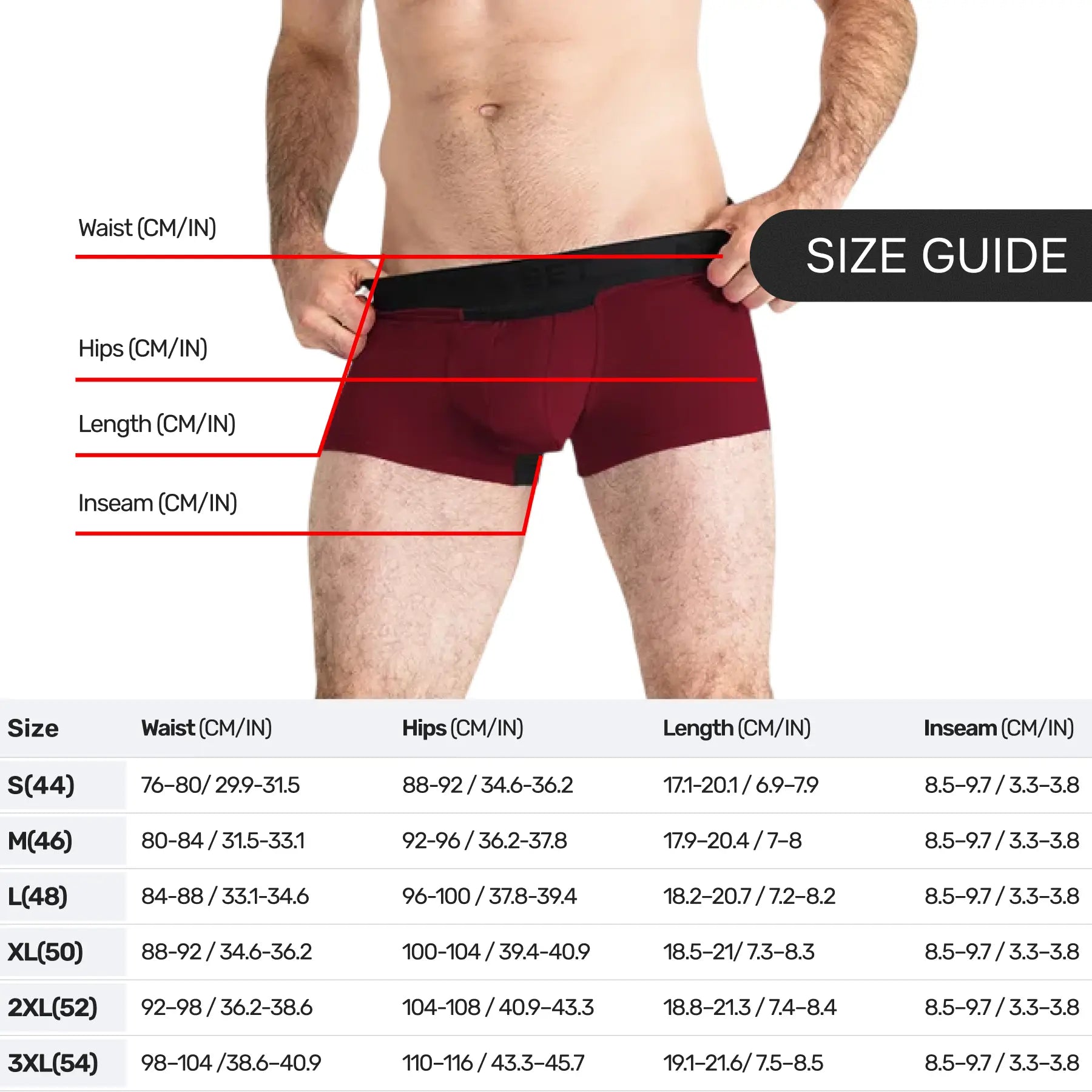 AirFlow Trunk 3.6" Open Fly, Burgundy