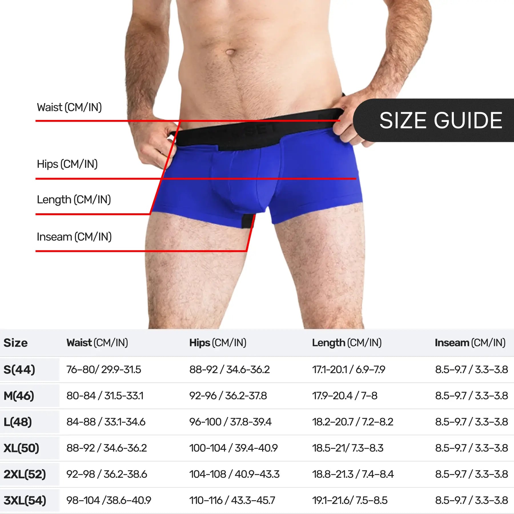 AirFlow Trunk 3.6" Open Fly, Electric Blue