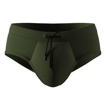 Men’s Swim Briefs Anatomic with support pouch in Khaki Front View