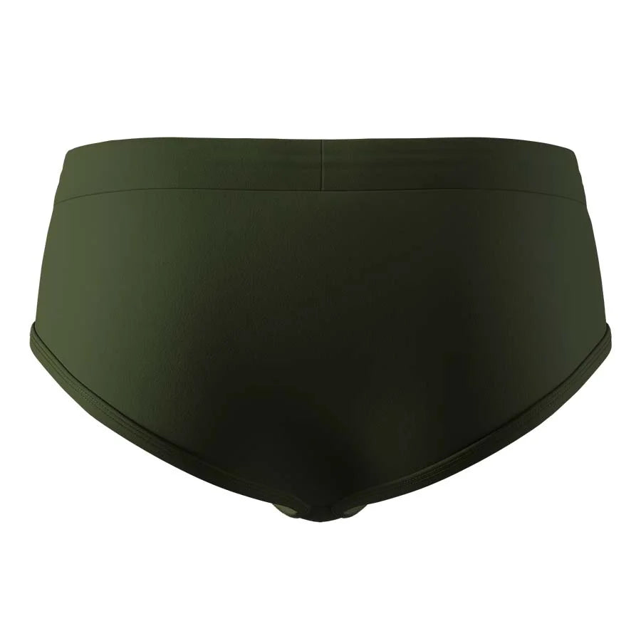 Men’s Swim Briefs Anatomic with support pouch in Khaki Back View