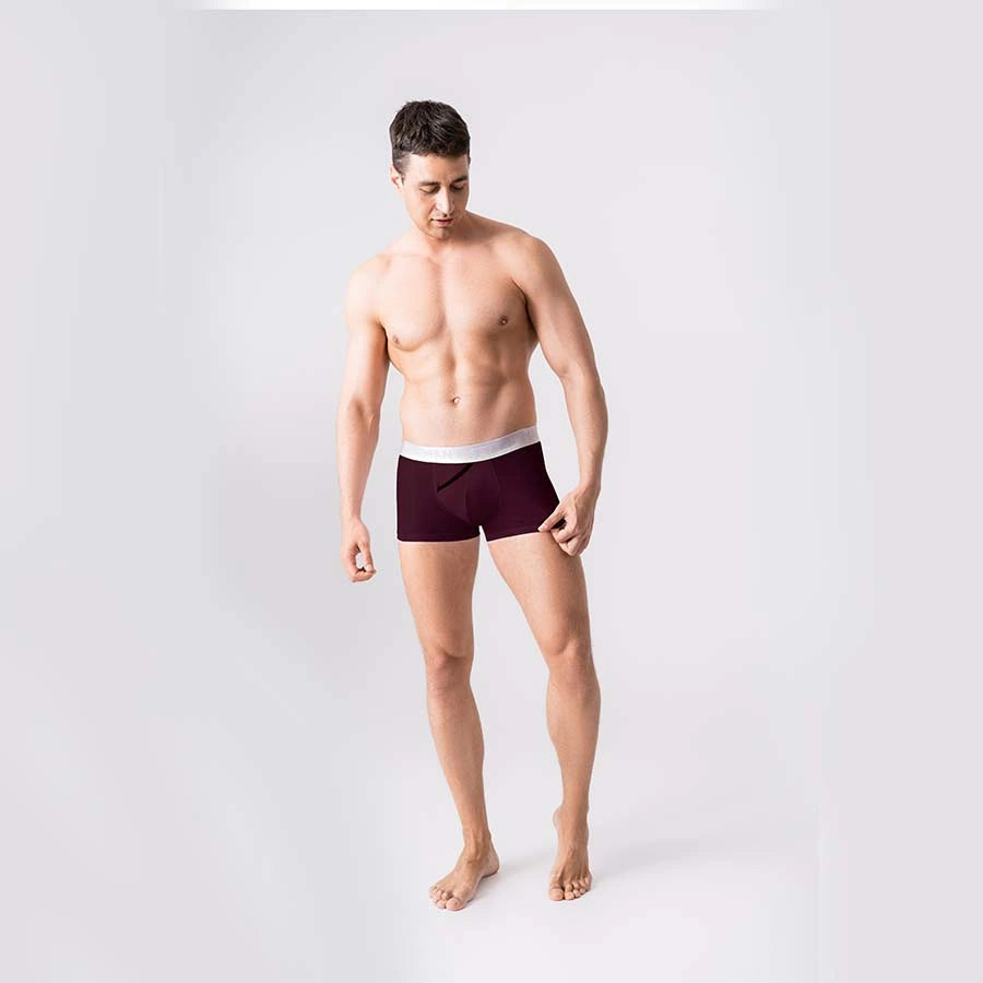 Men’s FlexFit Trunk Open Fly in Cherry Front View