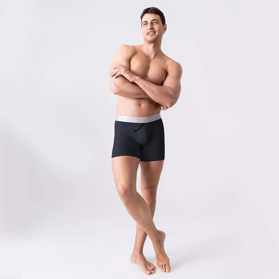UltraSoft Boxer Brief 7.6" Open Fly, Silver Series, Graphite