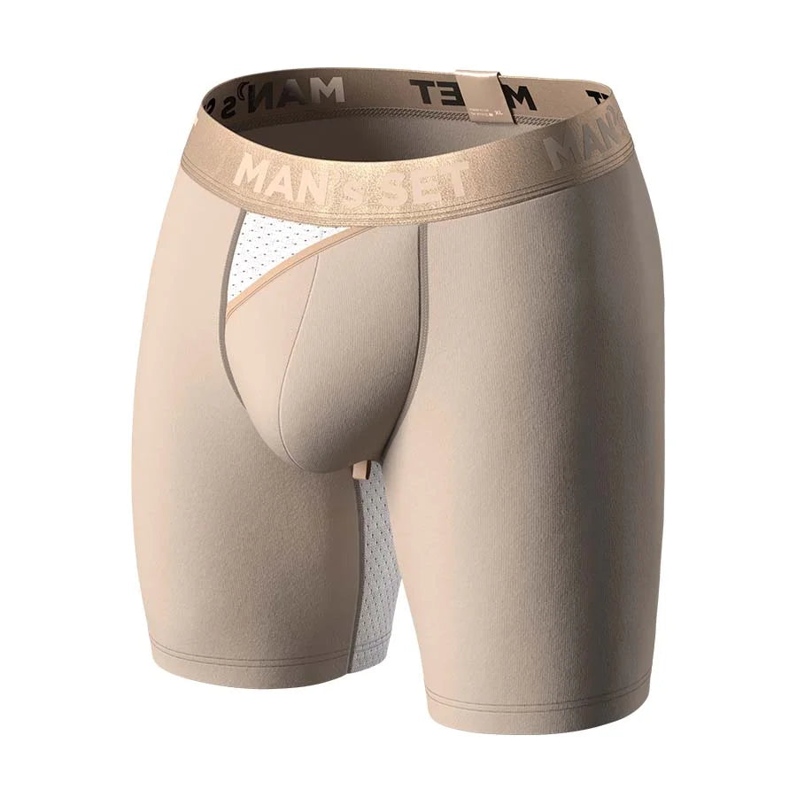 AirFlow Boxer Brief 7.6″ Open Fly, Gold Series, Beige