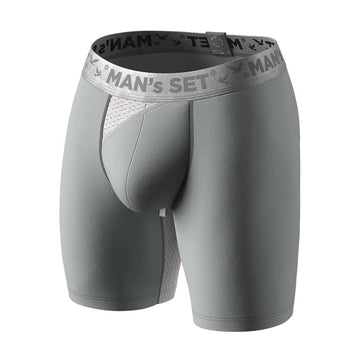 AirFlow Boxer Brief 7.6″ Open Fly, Silver Series, Gray
