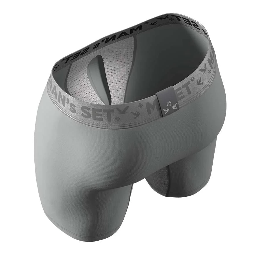 AirFlow Boxer Brief 7.6″ Open Fly, Silver Series, Gray