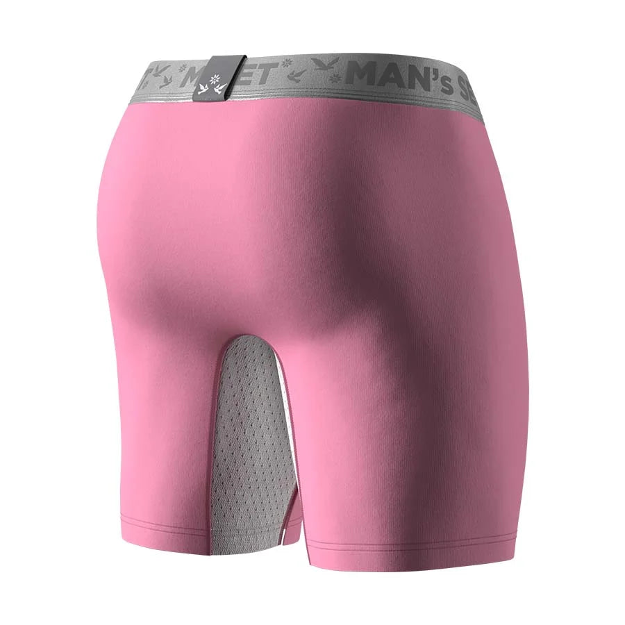 AirFlow Boxer Brief 7.6″ Open Fly, Silver Series, Pink