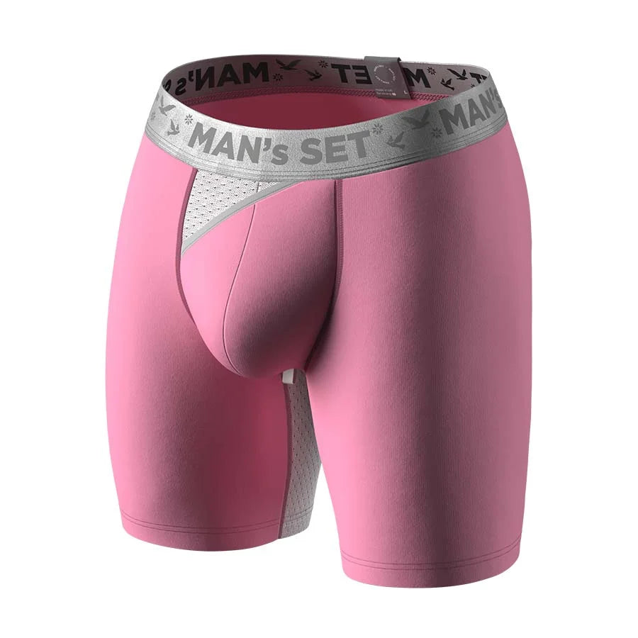 AirFlow Boxer Brief 7.6″ Open Fly, Silver Series, Pink