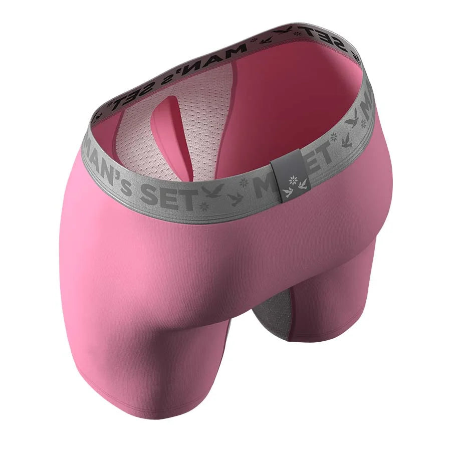 AirFlow Boxer Brief 7.6″ Open Fly, Silver Series, Pink