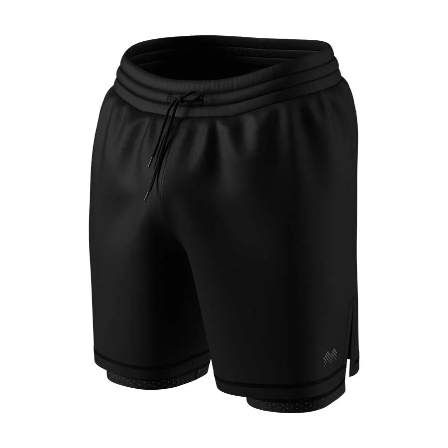 Men’s Shorts Anatomic 2-in-1 Balance with built-in liner in Black Front Angled View