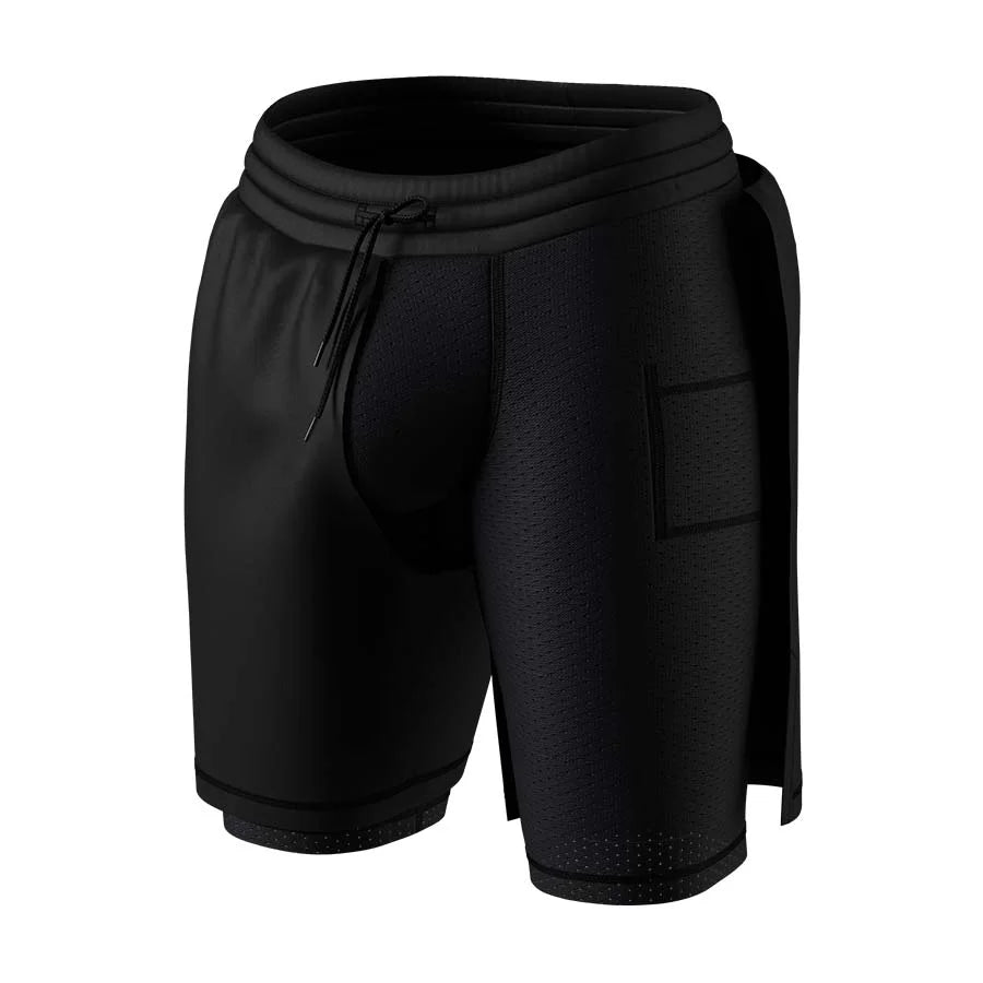 Men’s Shorts Anatomic 2-in-1 Balance with built-in liner in Black Angled View
