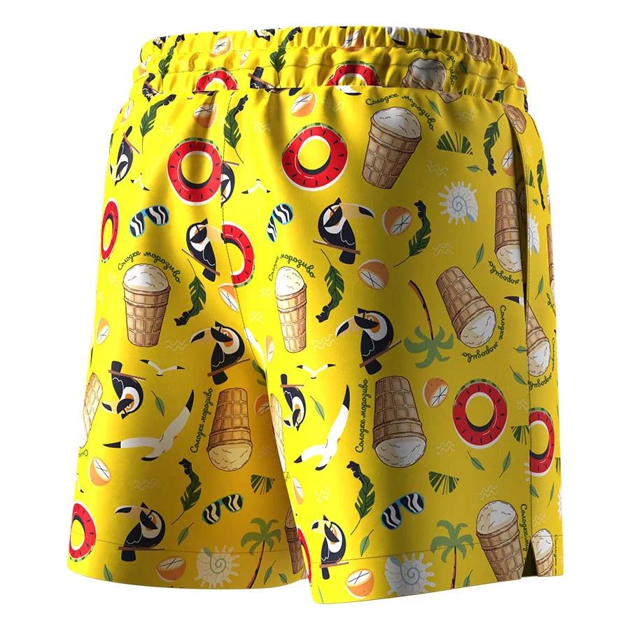Men’s Swim Shorts Anatomic with quick-dry fabric in Cream Summer Back View