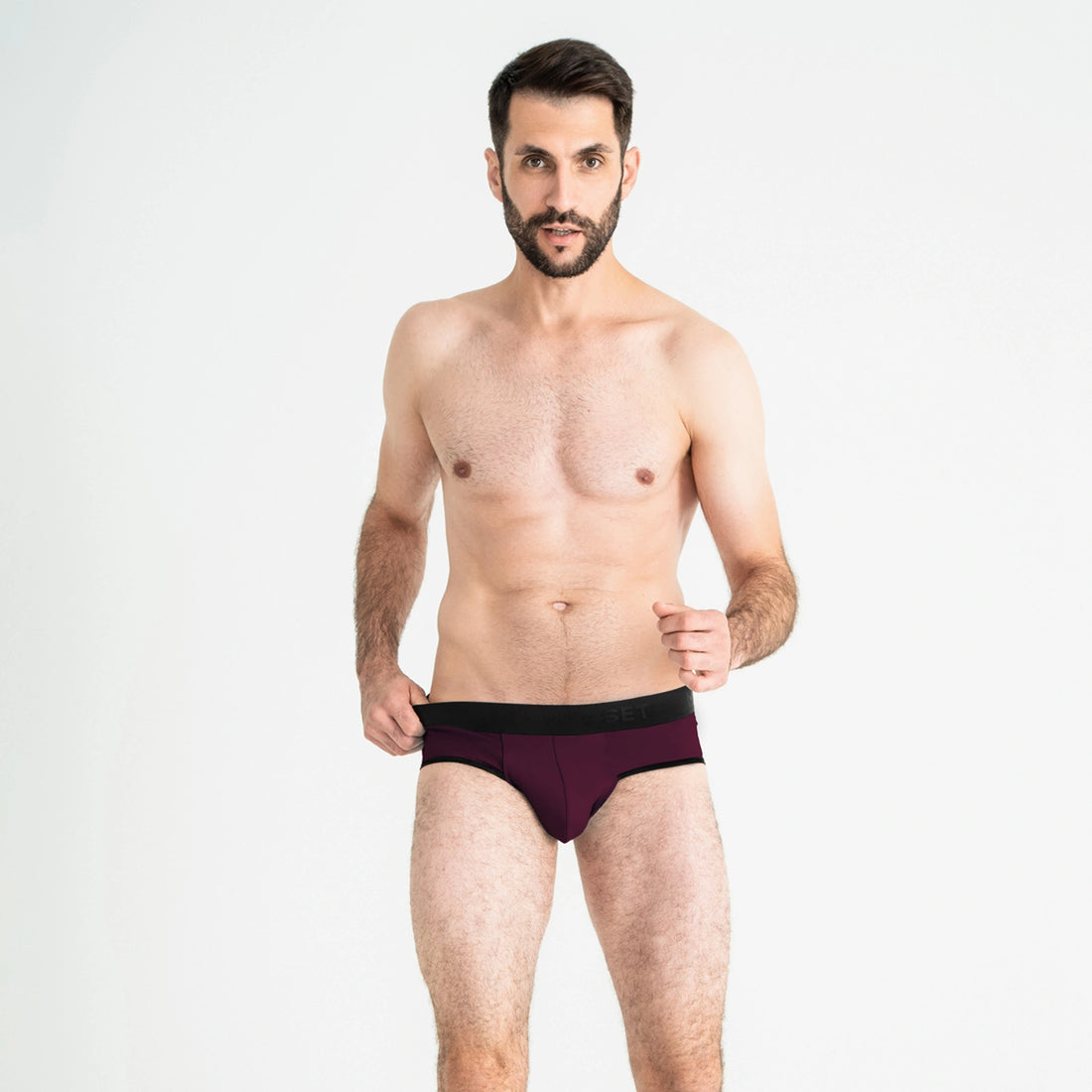 PowerStretch Brief Open Fly, Plum