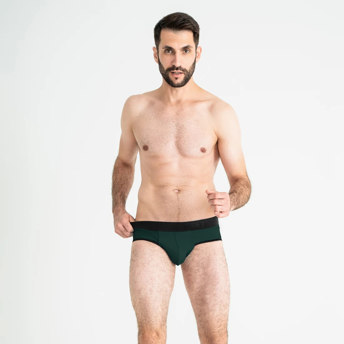 PowerStretch Brief Open Fly, Forest Green
