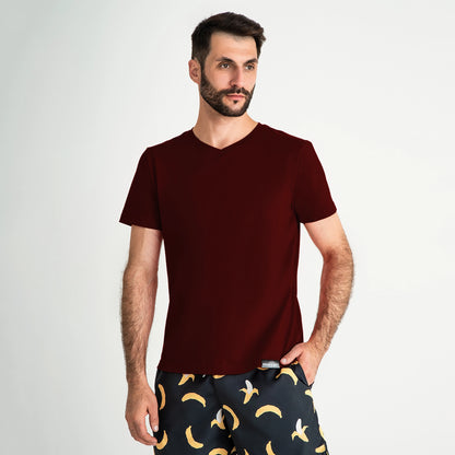 Super-soft V-Neck T-Shirt, Burgundy