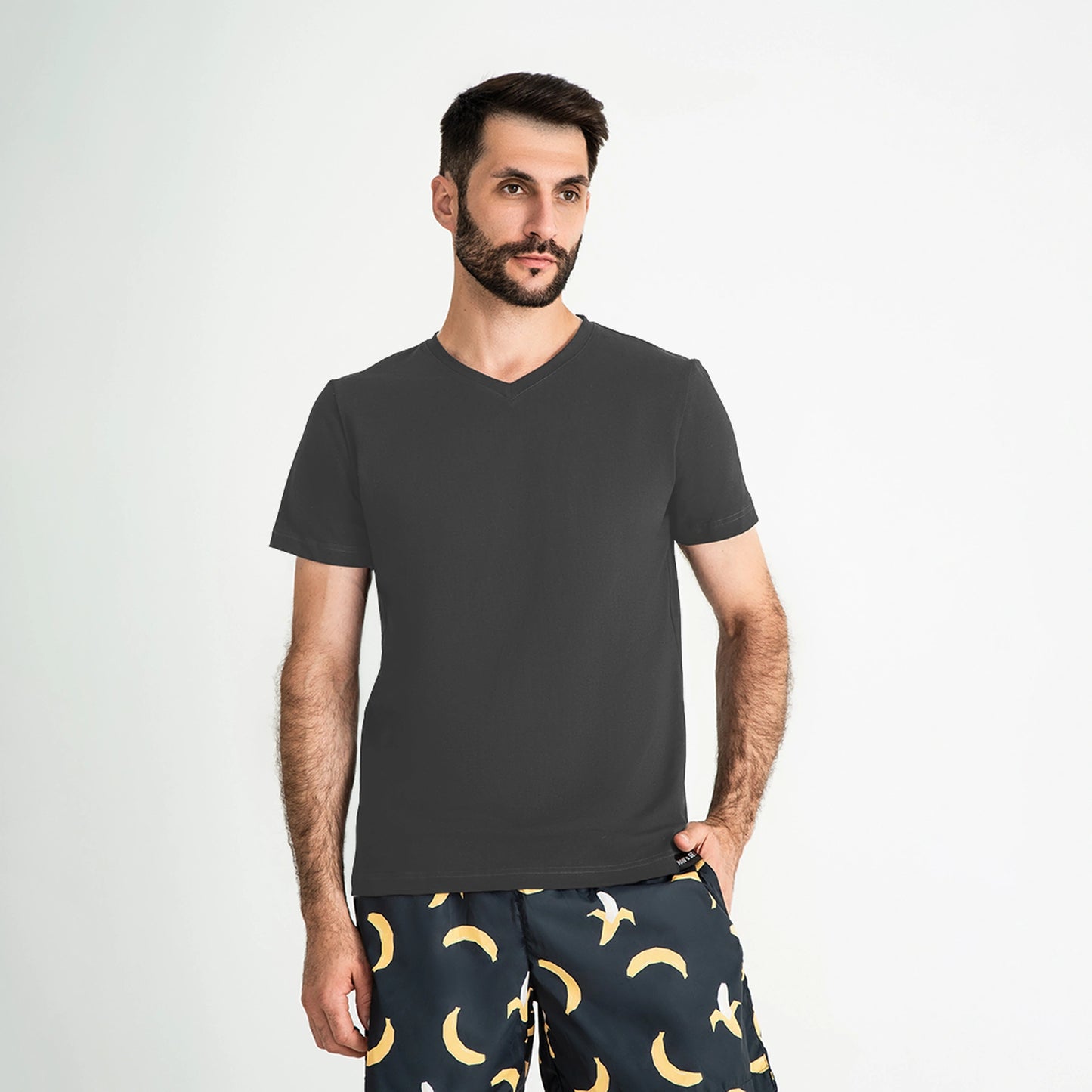 Super-soft V-Neck T-Shirt, Graphite