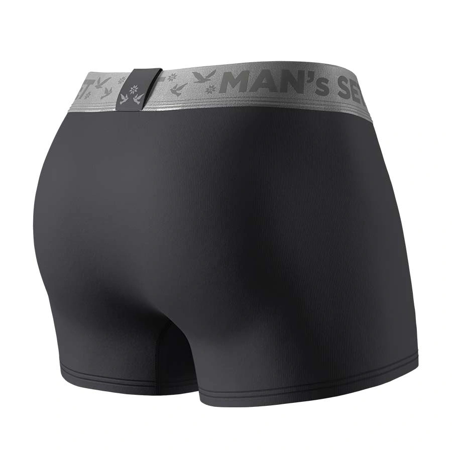 Men’s FlexFit Trunk 3.2″ Open Fly in Graphite Back View