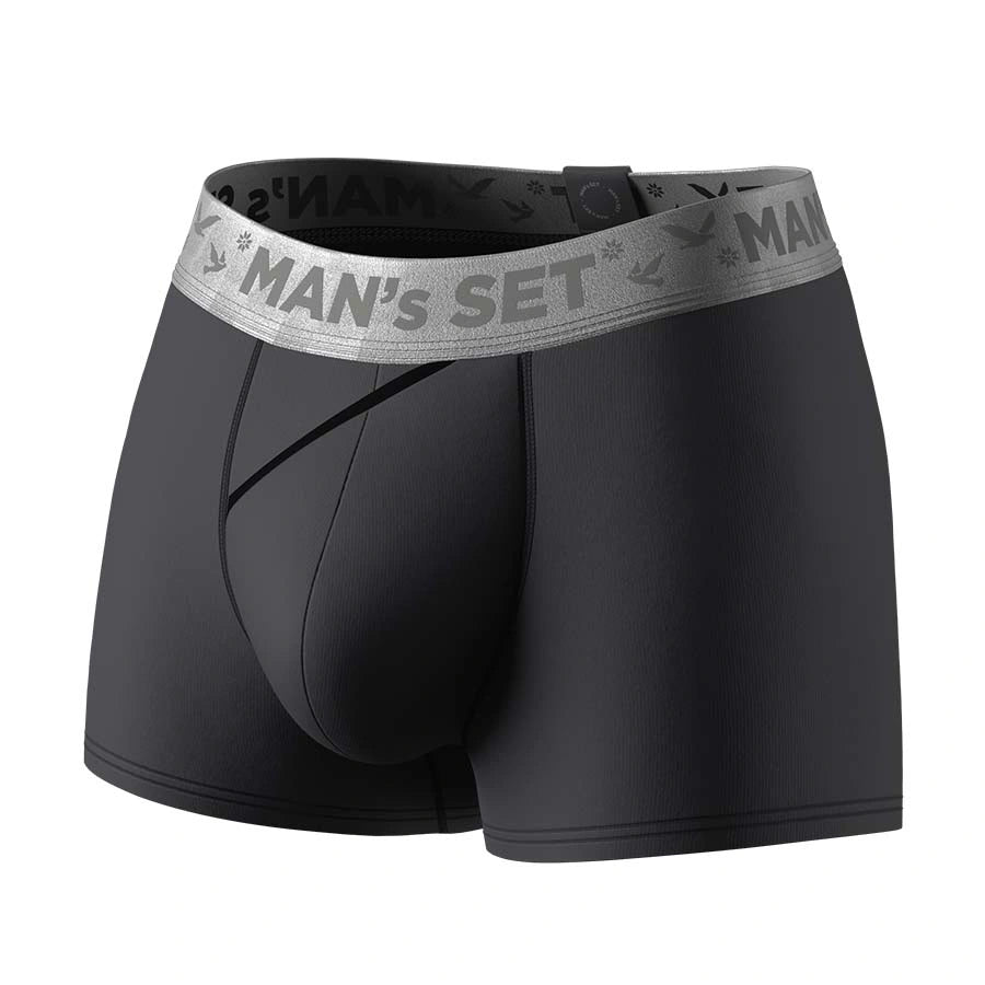 Men’s FlexFit Trunk 3.2″ Open Fly in Graphite Front View