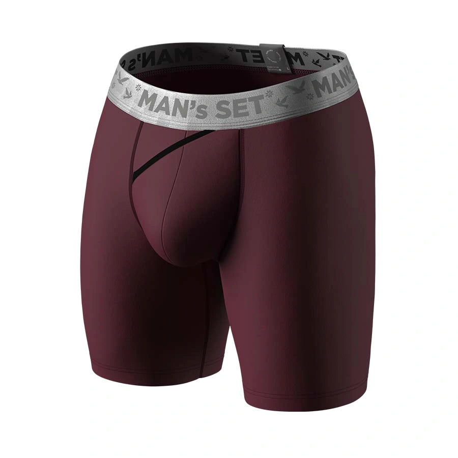UltraSoft Boxer Brief 7.6" Open Fly, Silver Series, Cherry