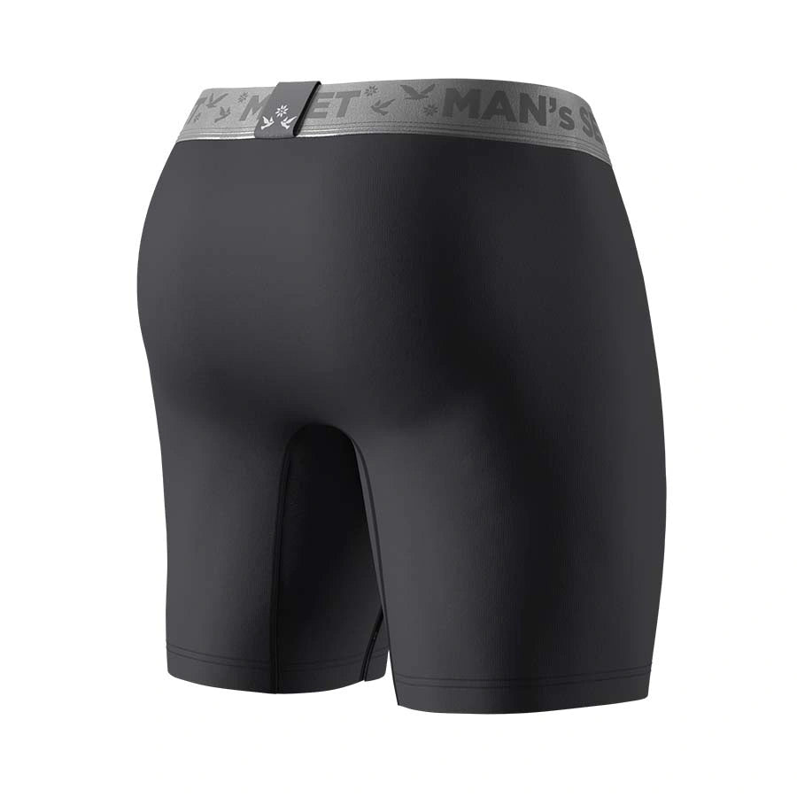 UltraSoft Boxer Brief 7.6" Open Fly, Silver Series, Graphite