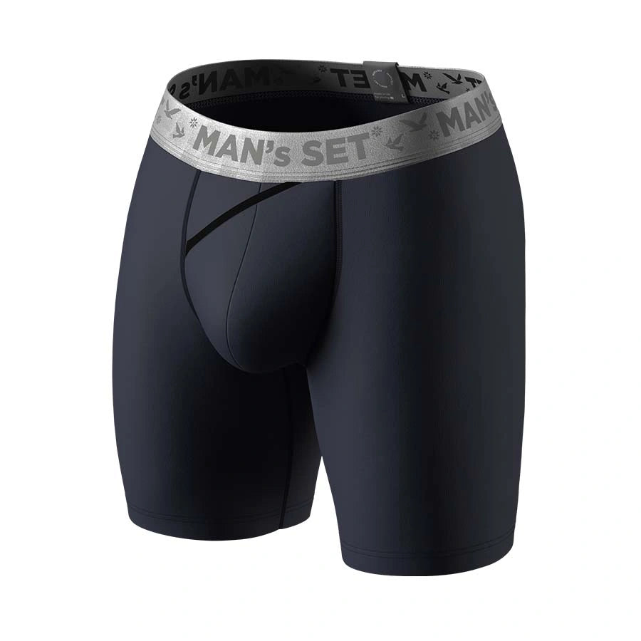 UltraSoft Boxer Brief 7.6" Open Fly, Silver Series, Navy