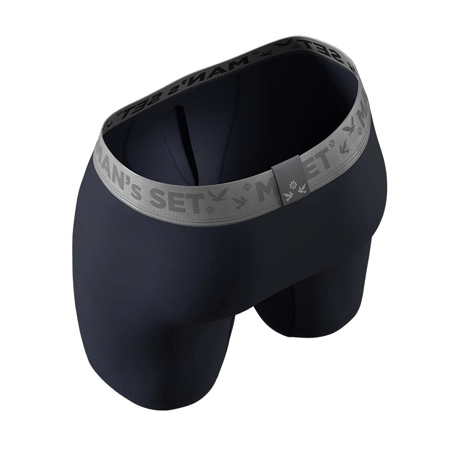 UltraSoft Boxer Brief 7.6" Open Fly, Silver Series, Navy