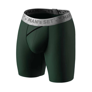 UltraSoft Boxer Brief 7.6" Open Fly, Silver Series, Forest Green
