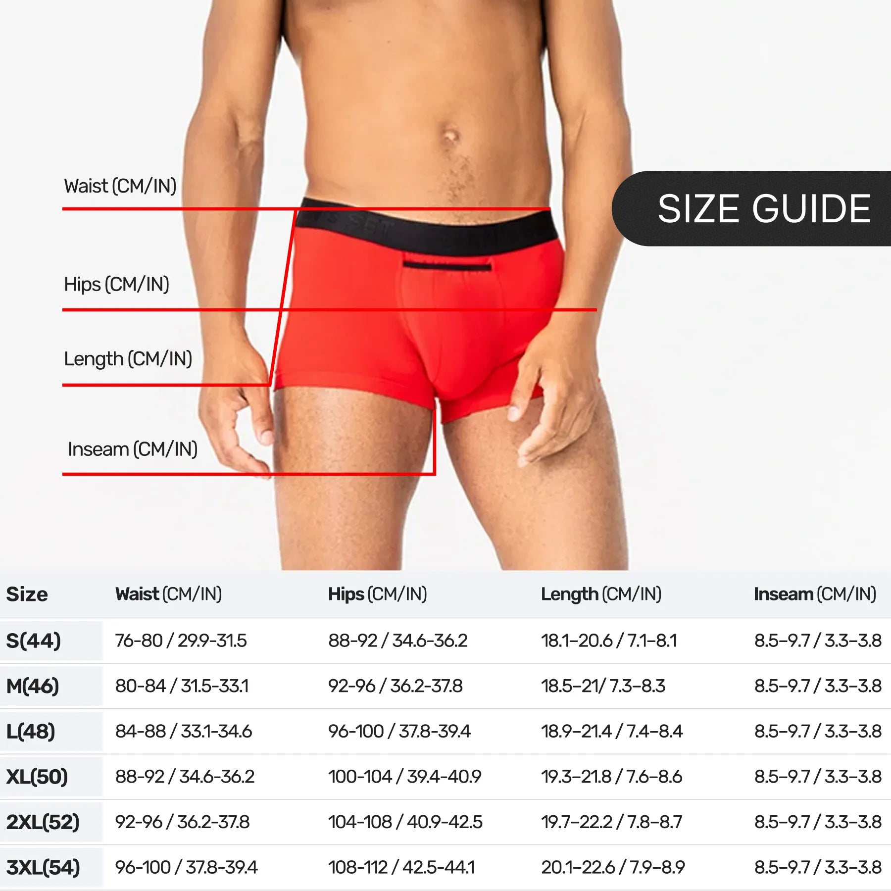 BreezeFlow Micromodal Trunk 3.6" Open Fly, Red