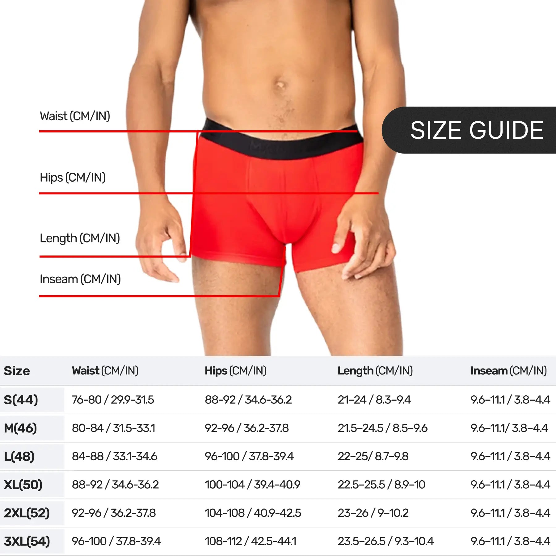 BreezeFlow Micromodal Trunk 4", Red