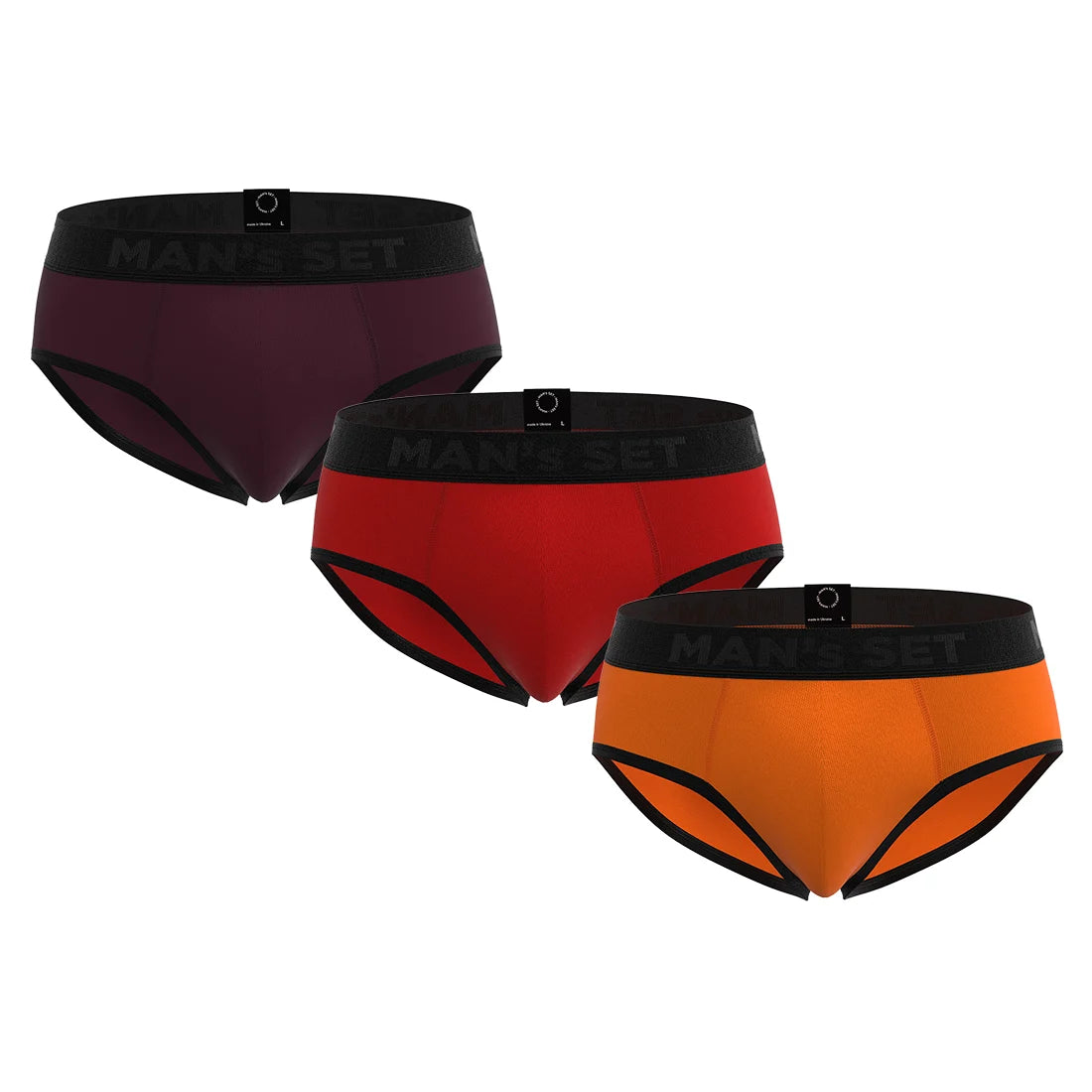 UltraSoft Kids Briefs 2.8" 3-Pack, Plum/Red/Orange