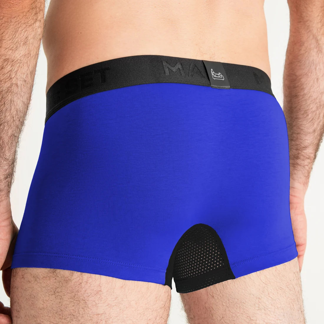 Men's Trunks AirFlow with Support Pouch in Electric Blue, Back View