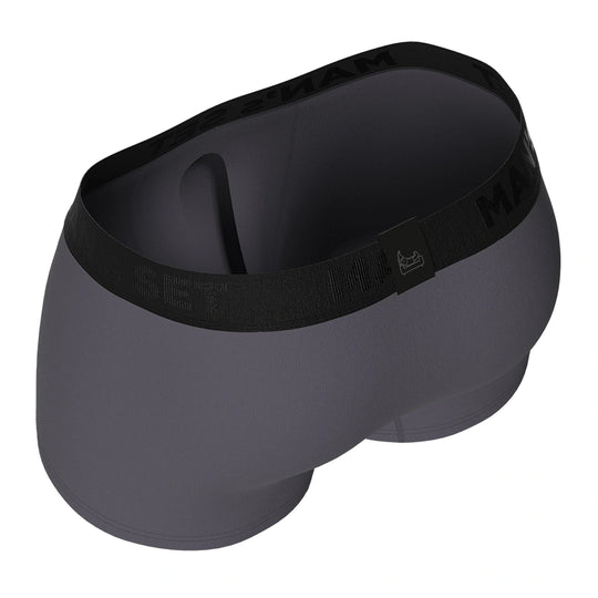 Man’s SET UltraSoft trunk 3.6'' OpenFly in graphite, comfortable men’s underwear, back view
