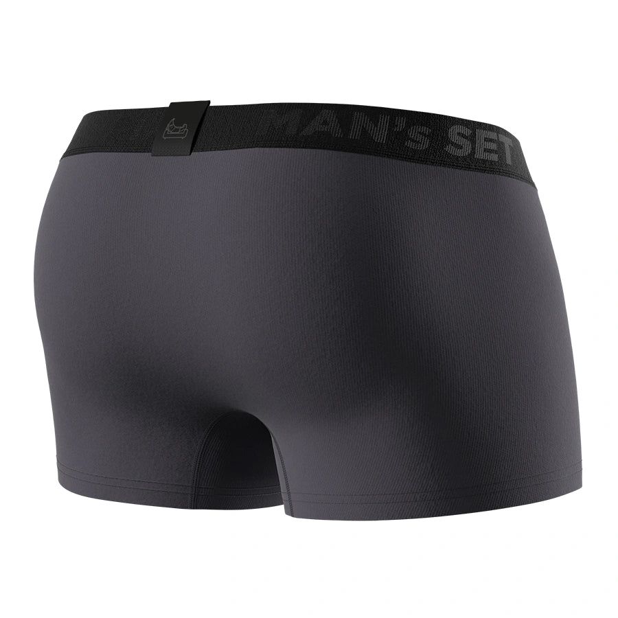 Graphite UltraSoft trunk 3.6'' OpenFly by Man’s SET, breathable men’s underwear, back view