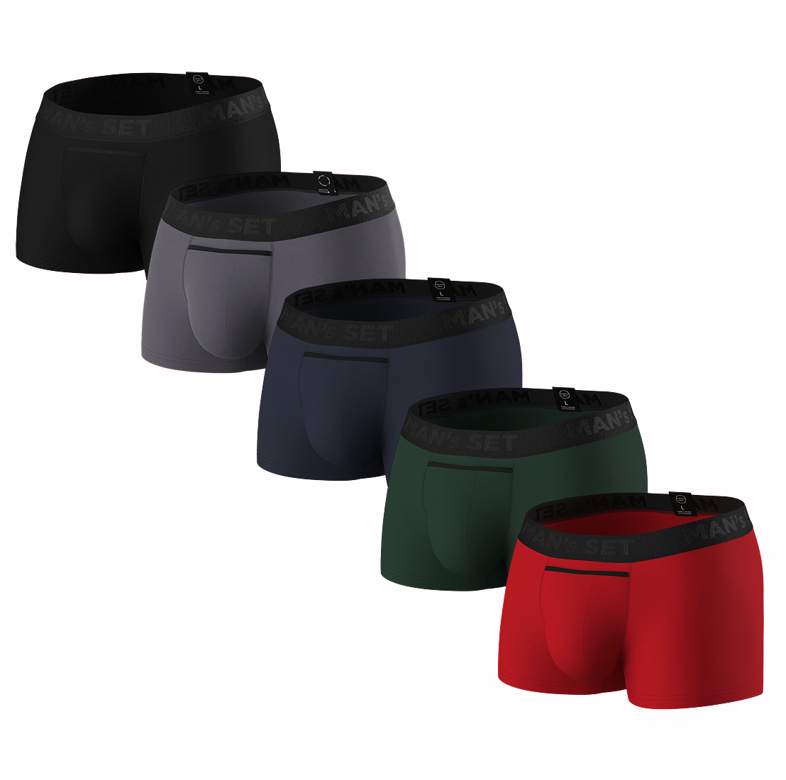 Men’s Trunks UltraSoft with Horizontal Fly in 5-Pack, Product Set View