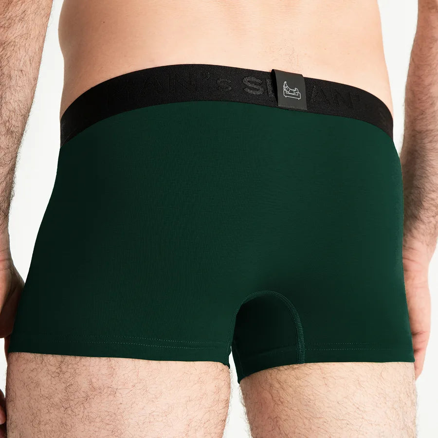 Men’s FlexFit Trunk with skew fly in Forest Green Back View