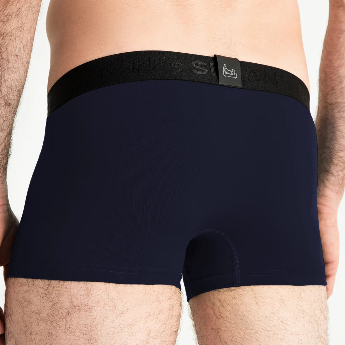 Men's Trunks FlexFit with Angled Fly in Navy Blue, Back View