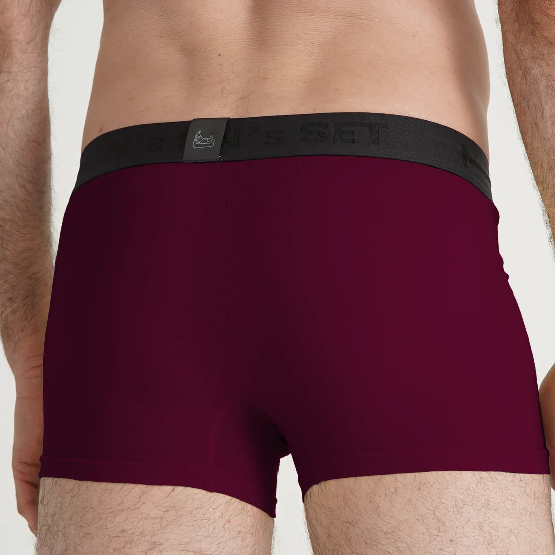 Plum PowerStretch Trunk 3.9" by Man’s SET, comfortable men’s underwear, back view