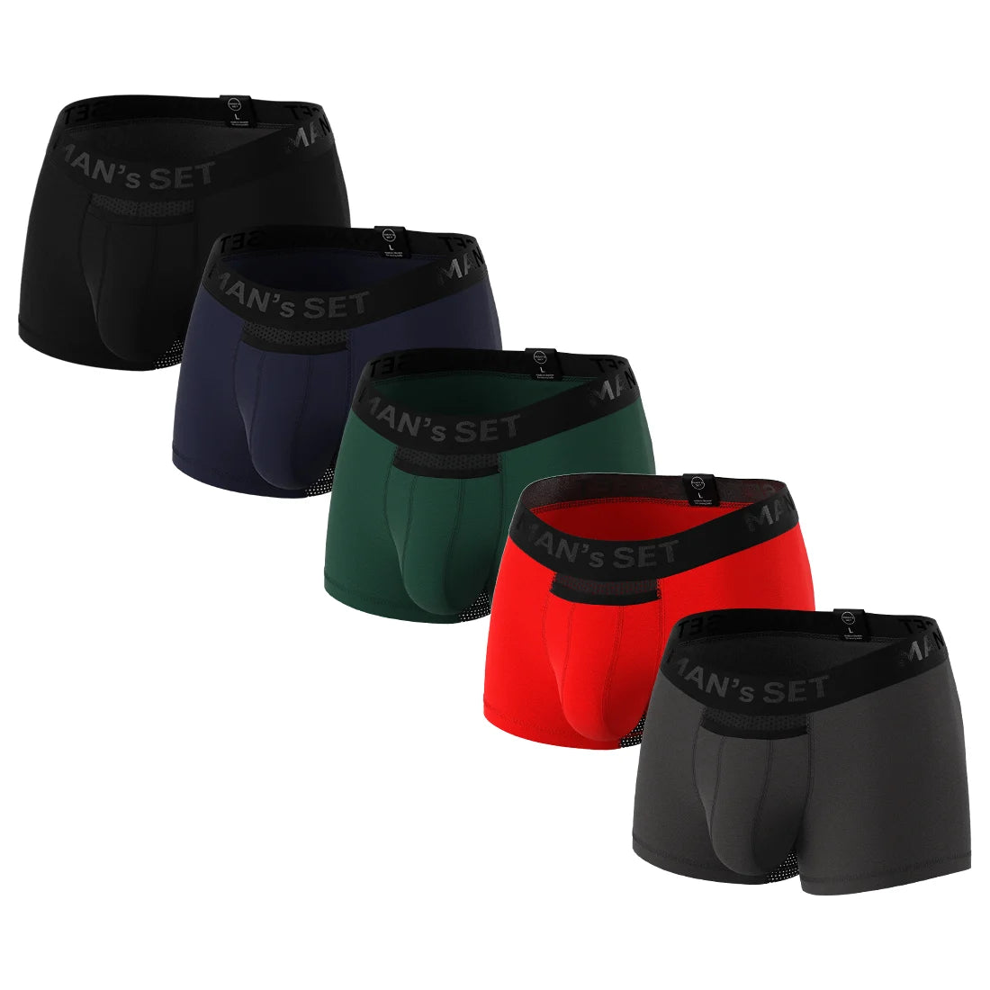 Men's Trunks AirFlow with Cooling Mesh, 5-Pack, Flat Lay