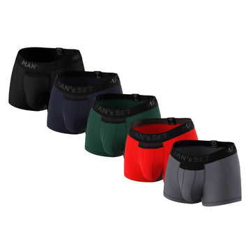 Men's Trunks AirFlow with Cooling Mesh, 5-Pack, Flat Lay