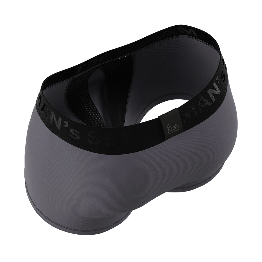 Man’s SET AirFlow trunk 3.6'' OpenFly in graphite, breathable men’s underwear, back view