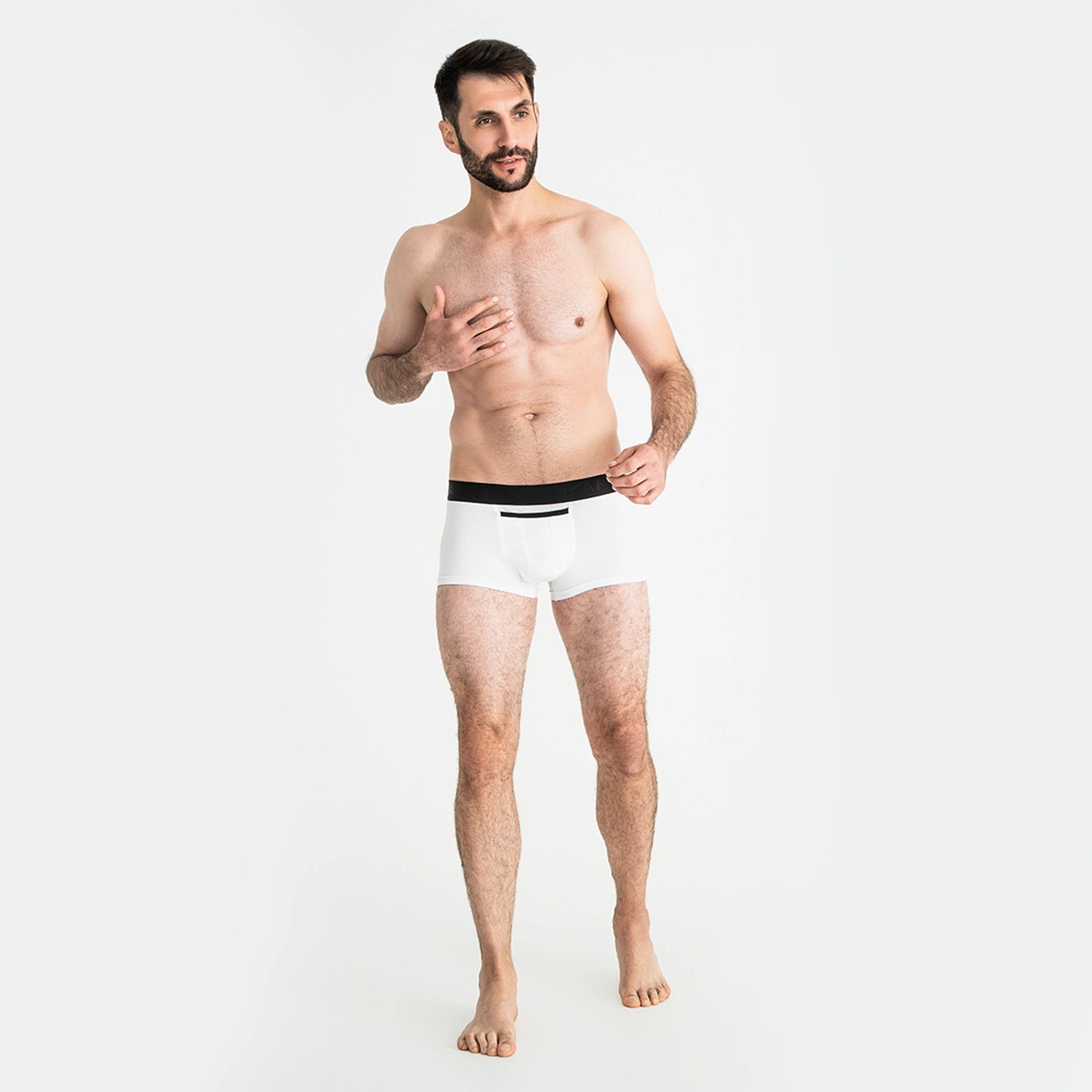 Men's Trunks AirFlow with Comfort Pouch in White, On Model