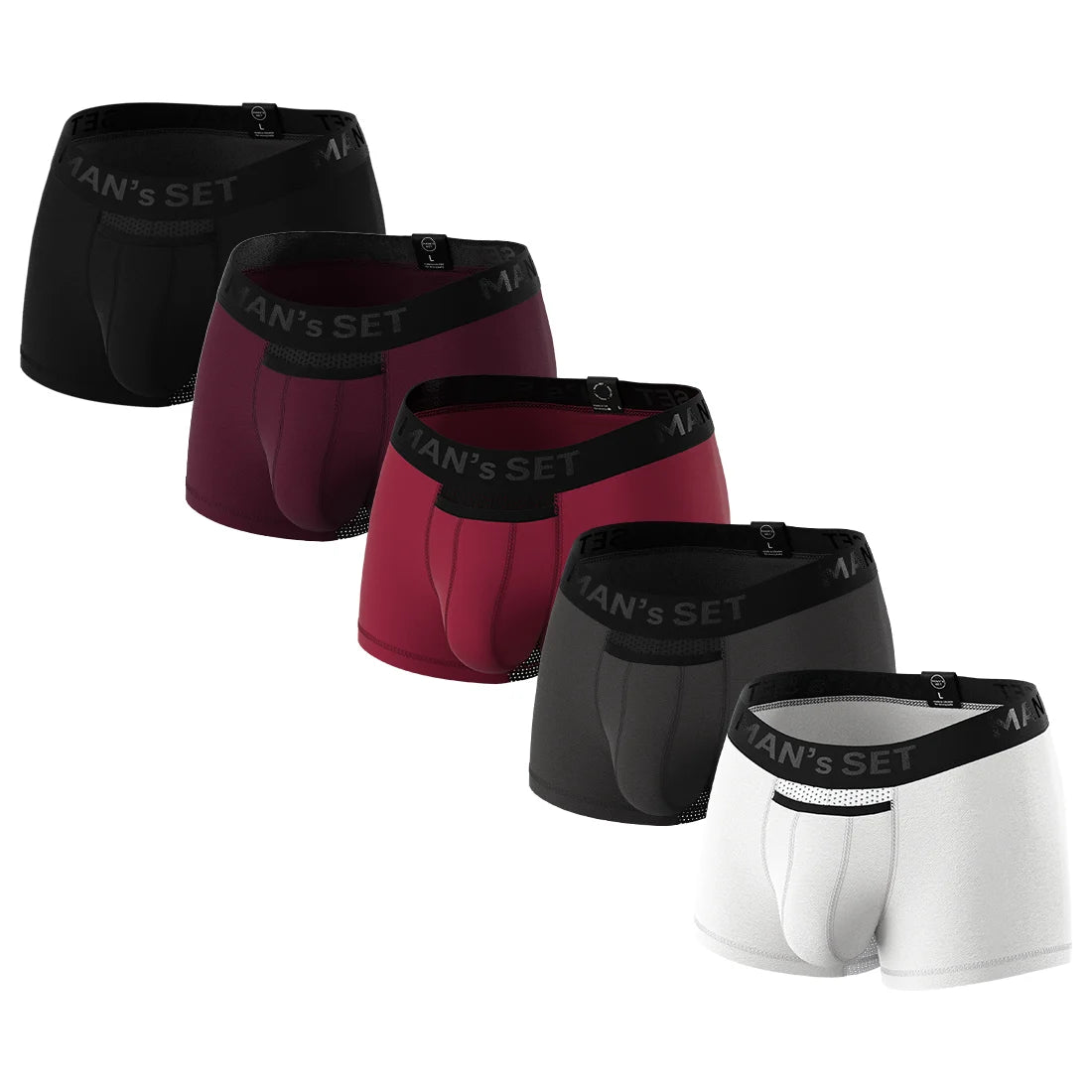 Men's Trunks AirFlow with Moisture-Wicking Mesh, 5-Pack, Flat Lay
