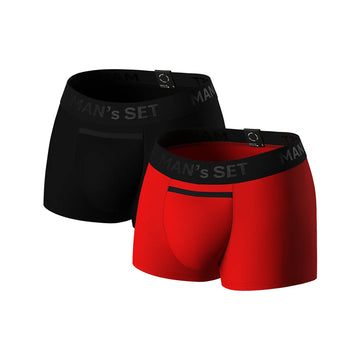 BreezeFlow Micromodal Trunks 3.6" 2-Pack, Black/Red