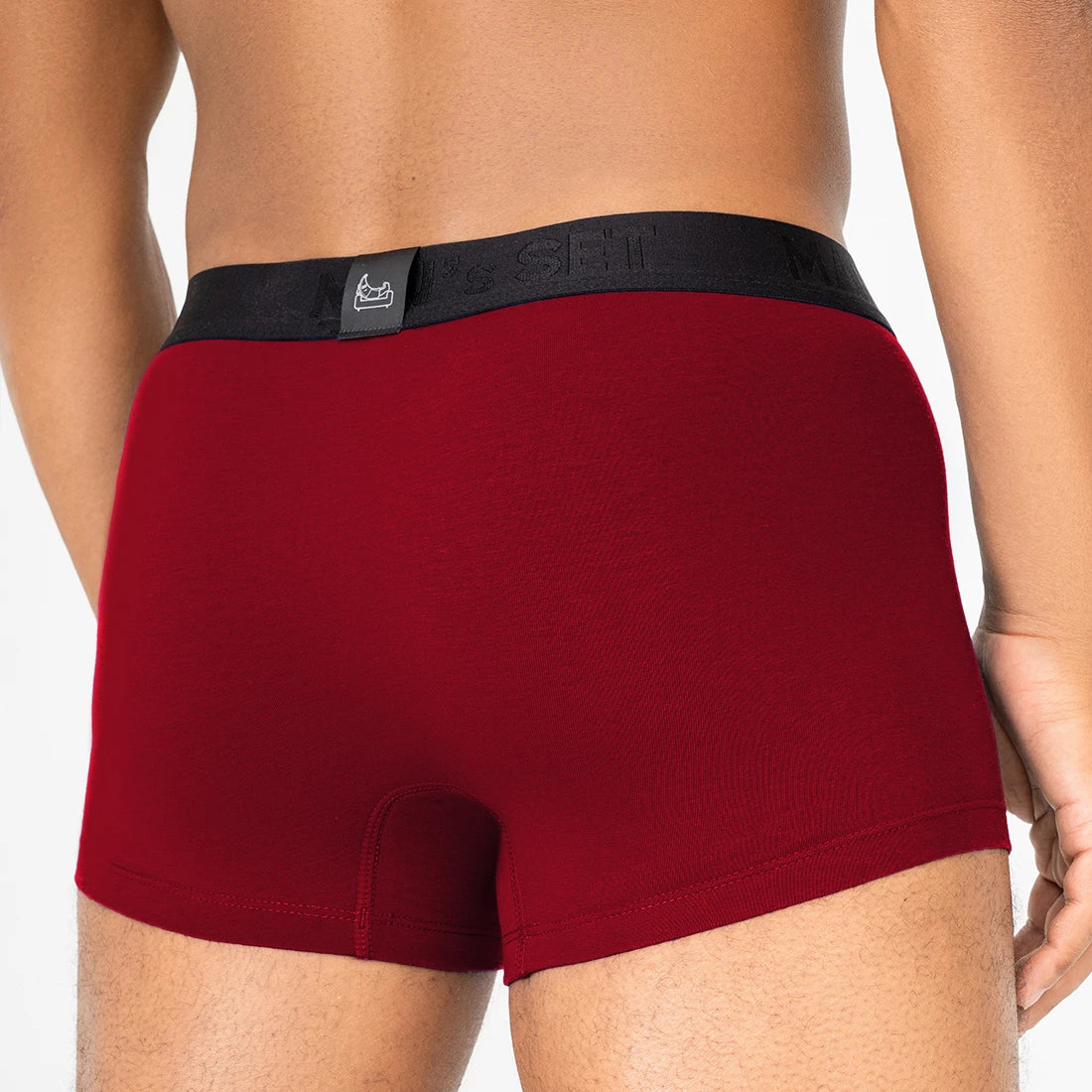 Men’s Trunks BreezeFlow with Breathable Fabric in Burgundy, Close-Up Back View