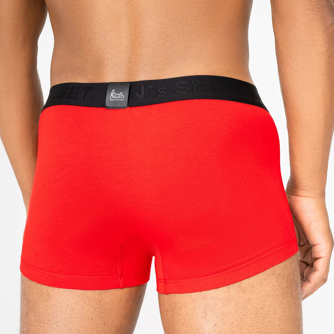 Men’s Trunks BreezeFlow with Support Pouch in Red, Back View